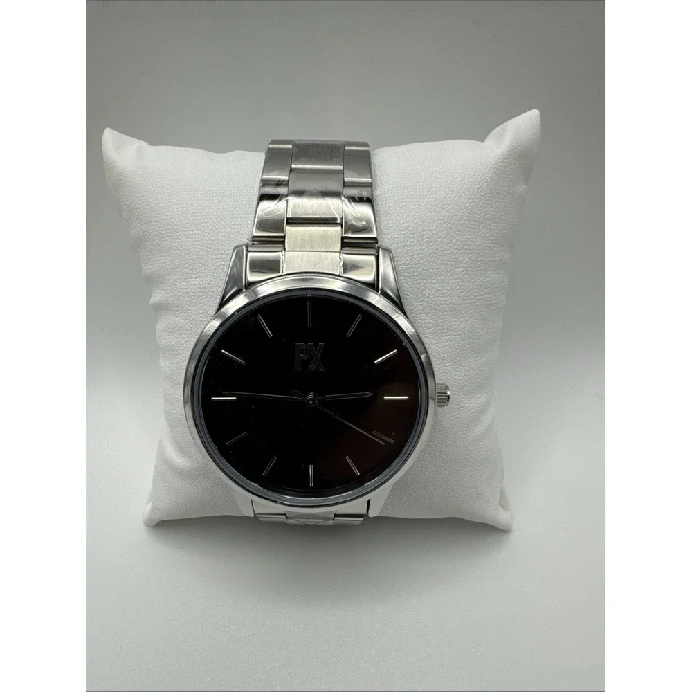 PX‎ Watch Silver Tone Bracelet With Brown Face Model 9WA9001M